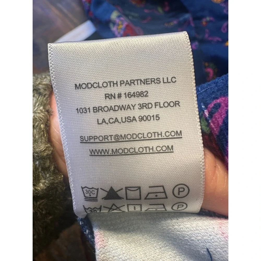 ModCloth Dress Padma Paisley Navy Corduroy‎ Pinafore Medium Jumper NWT